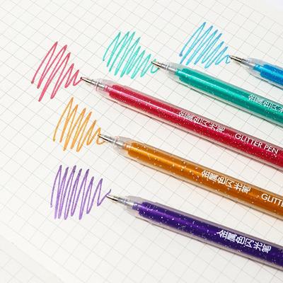 12pcs/set 12 Colors Glitter Gel Pens 1.0Mm Color Gel Pen For School Office Coloring Book Journals Drawing Doodling Art Marker Pen