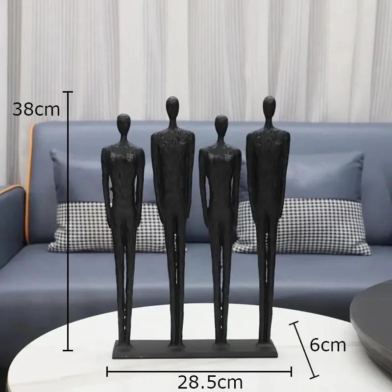 

Creative Four Person Figures Statue Desk Decoration Crafts Ornaments Abstract Character Metal Sculpture Room Aesthetic Decor чёрный