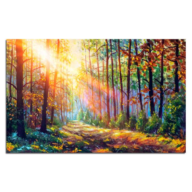 Canvas Oil Painting Art Posters And Prints Colorful Tree Plants Pictures Home Wall Paintings For Living Room Decoration No Frame