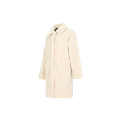 Womens Long Solid Color Sports Casual Warm Cotton Jacket Women Jacket Off-White FB1799-281