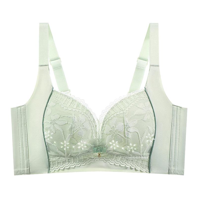Summer adjustment lace bra without steel ring gathering breathable hole cup closing breast anti-sagging