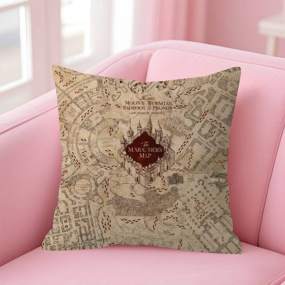 Cushion Cover Pillowcase Upholstery Sofa Throw Pillow Home Decor Pillowcas Movie hHharry map anime
