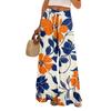 Women's Loose Casual Floral Print Wide Leg Pants With Elastic Waist Drawstring And Pocket Pants
