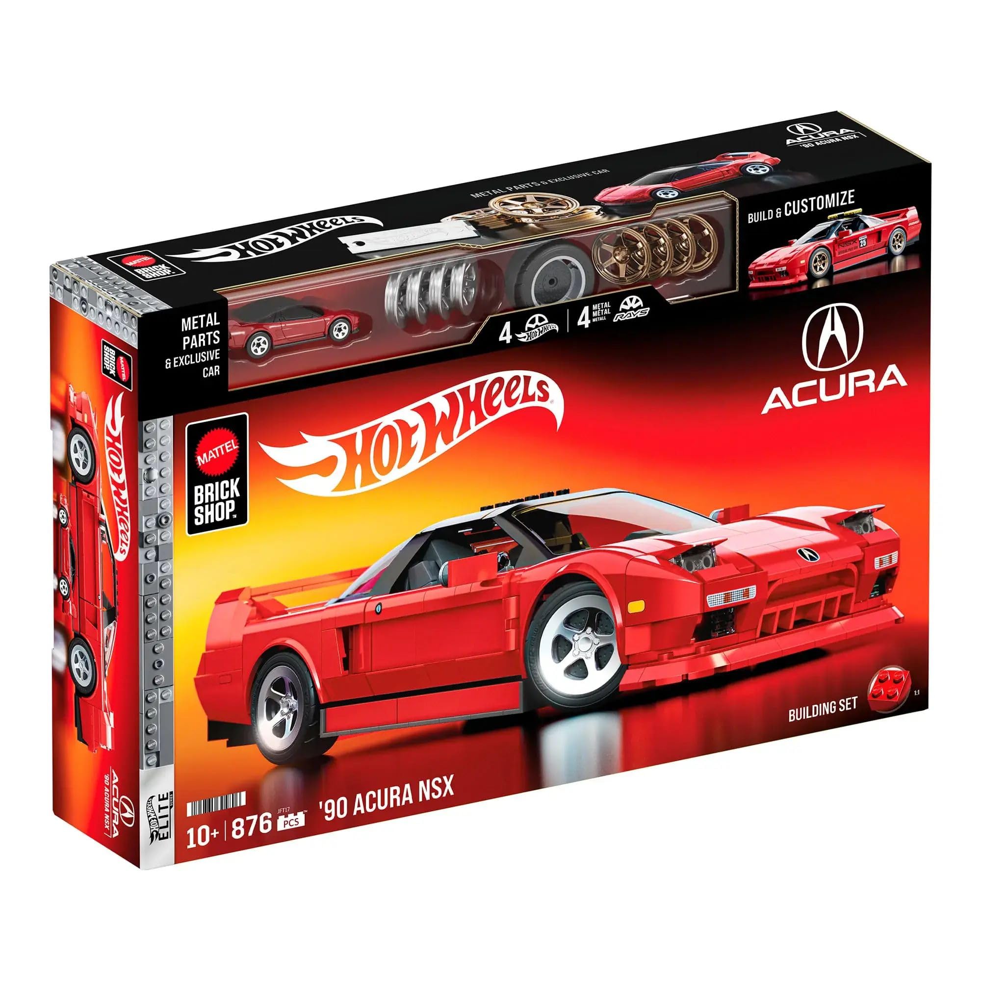 Hot Wheels Honda Acura NSX 1990 Сборка 876 с литой моделью Hot Wheels Mattel 1/16 Комплект, Детали, Машинка 1/64, [Б/у]