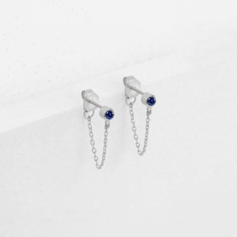 eManco Tassel Colorfast Rhinestone Earrings - European & American Light Luxury, Personalized & Versatile Studs