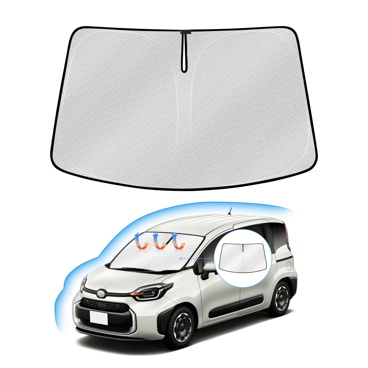 

Toyota Sienta 10 Series Windshield Sunshade UV Light Steering Wheel Sun Heat Car Honeycomb Storage Bag Interior Easy Direct from the Manufacturer