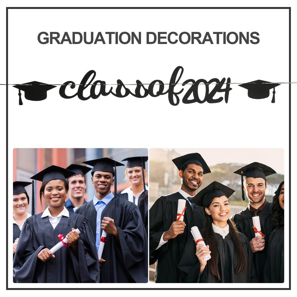 1Set Graduation Party Banner Class of 2025 Decorative Hanging Ornament for School Classroom Layout Graduation Photography