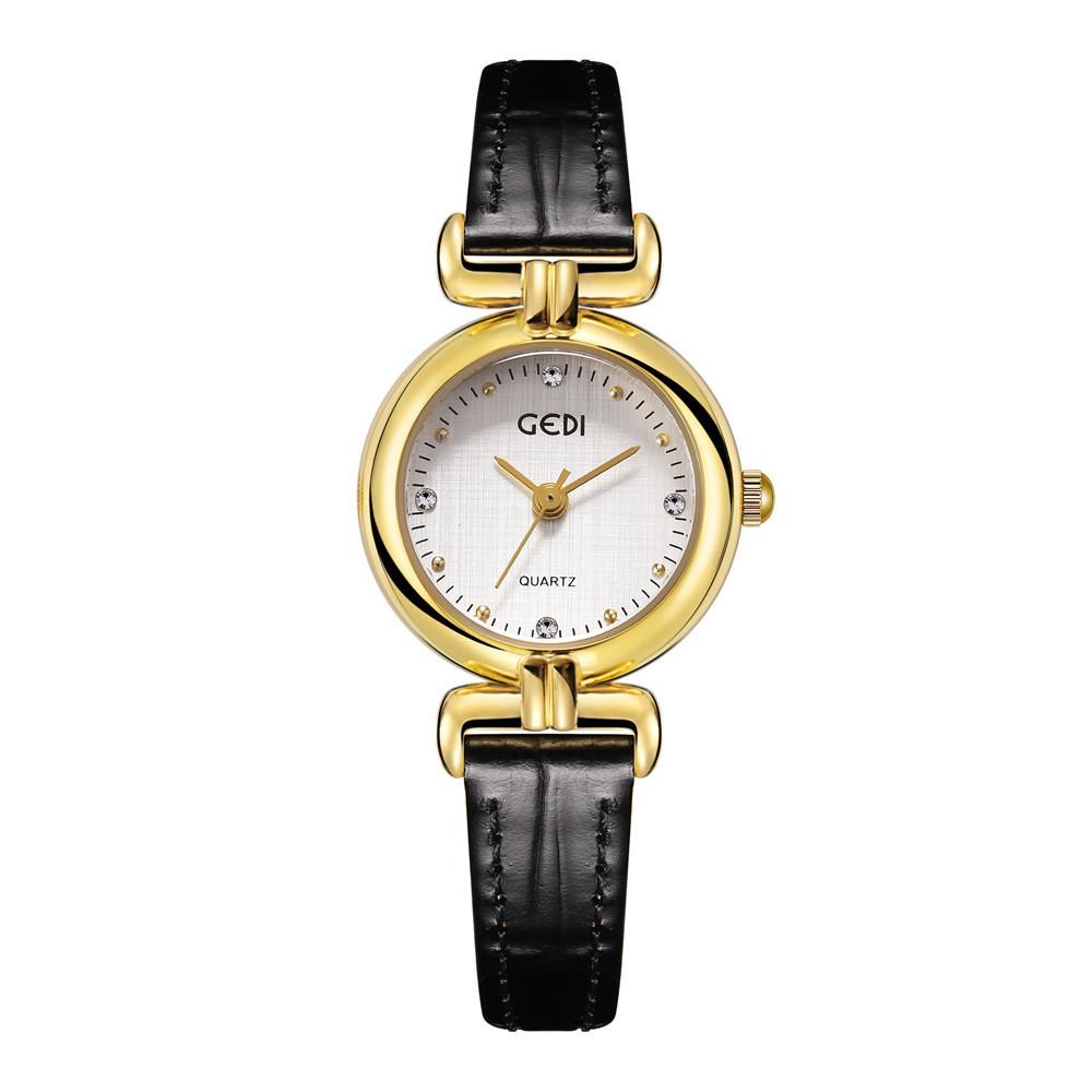 

Vintage Style Womens Quartz Watch With Leather Strap For Elegant Dress Wear White Black