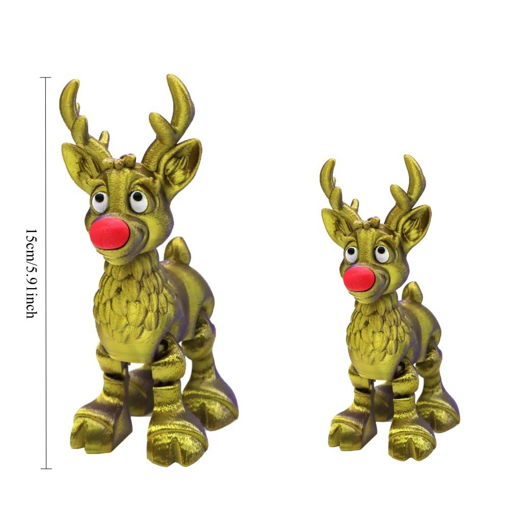Festive Reindeer Sculpture Christmas Elk Ornament Sleigh Deer Statue For Home Tabletop Decor And Holiday Party Gift