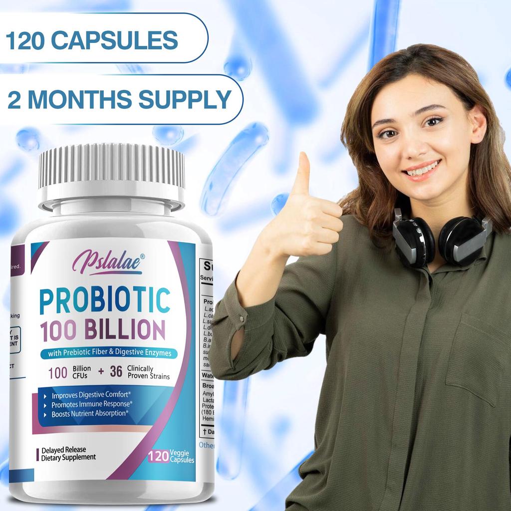 Probiotic 100 Billion - Gut Health, Relieve Gas and Bloating - with Prebiotic