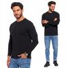 Men's Long Sleeve T-Shirt Longsleeve Basic Cotton Simple MORAJ XXL BLACK