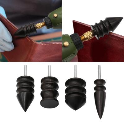 Leather Edge Electric Polishing Slicker Flat/Pointed Head Sandalwood Leathers Craft DIY Tools Tip Burnisher Wood Craft
