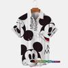 Vara Mickey Mouse Imprimeu Desen Animat Bărbați Cămașă Hawaiiană cu Rever Mânecă Scurtă Casual Vacanță pe Plajă Modă Topuri Supradimensionate