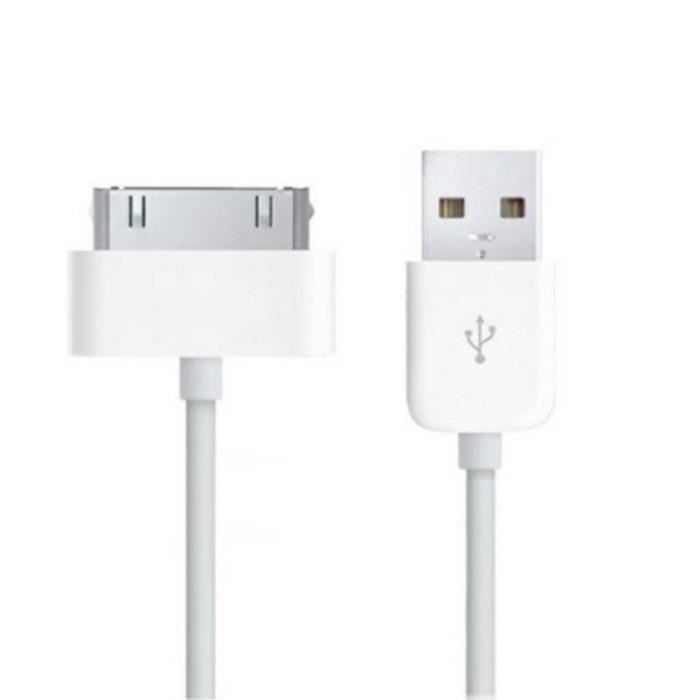 USB Cable [Compatible iPhone 4 - 4S - 3G - 3GS] Charger White 1 Meter [Phonillico®]