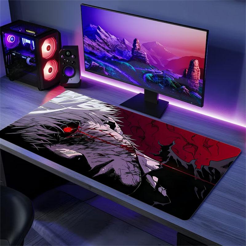 Tokyo Ghoul Mouse Pad, Large Gaming Desk Mat, Non-slip XXL Mousepad for Laptop & Tablet, Mini PC Playmat with Stitched Edges