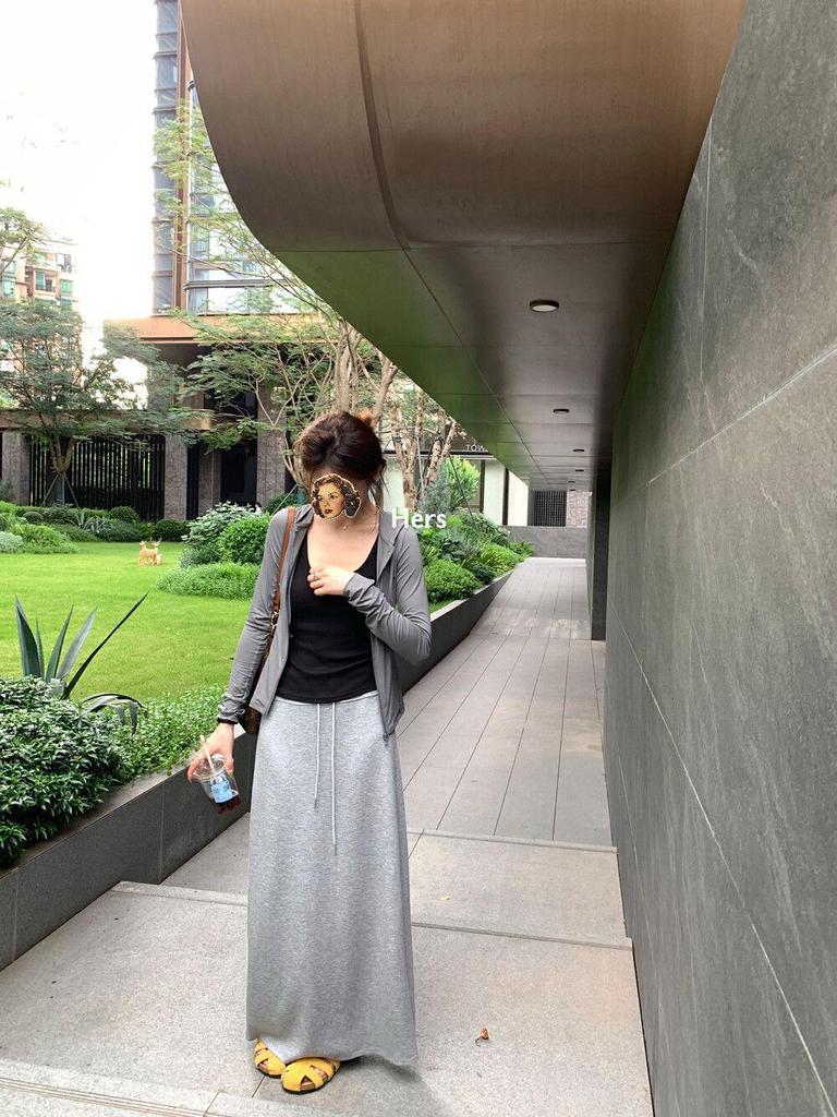 Damen Einfarbiger A-Linien Midi-Rock: Lässig, Schlicht, Schlankmachend für den Frühherbst