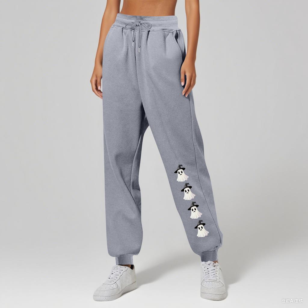 Ladies' Printed Unisex Casual Pocket Drawstring  Pants