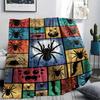 1Pc Dark Spider Print Flannel Blanket, High quality Comfortable for All Seasons, Home Decor, Warmth and Comfort, Perfect for Christmas Gifts W89