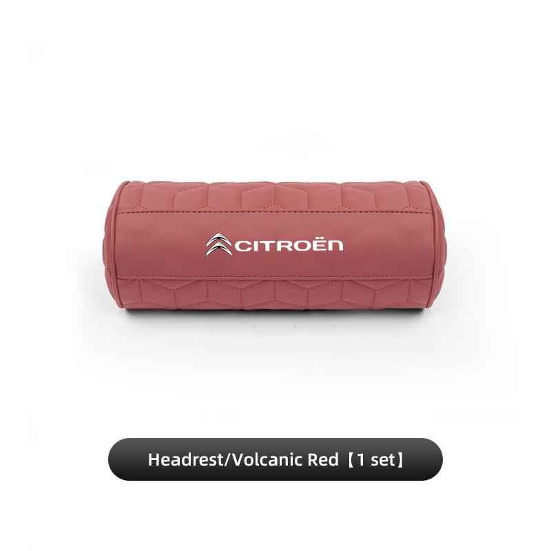 Car Headrest Pillow Leather & Memory Foam Neck Support For Citroen C4 C3 C5 C5X e-C4 X e-C3 C-Elysee Berlingo C1 C6 C2 Keychain