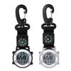Orologio da tasca Multifunzione Movimento al quarzo Resistente all'acqua Display digitale Bussola accurata Quadrante rotondo Sport Escursionismo Moschettone Orologio da tasca