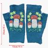 Mushroom Gloves, Winter Warm Half-Finger Fingerless Women's Cold-Proof Mittens Long Warm Women's Knitted Mushroom Gloves