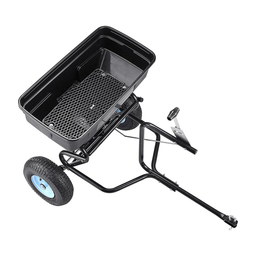 Tow Behind Broadcast Spreader, 130LBS Capacity, Tow/Push Garden Spreader with 13 In Tires, 30 Adjustable Setting & 9.8 Ft Spreading Width, Lawn