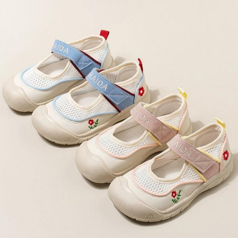 Girls' Breathable Sports Shoes Children's Mesh Casual Shoes Soft-soled Closed-toe Shoes