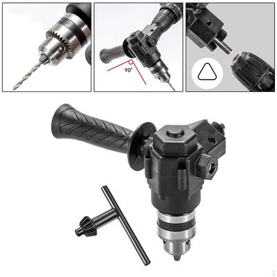 Right Angle Drill Attachment,Angle Bend Extension with Chuck Key,Drill Adapter,90 Degree Rotation