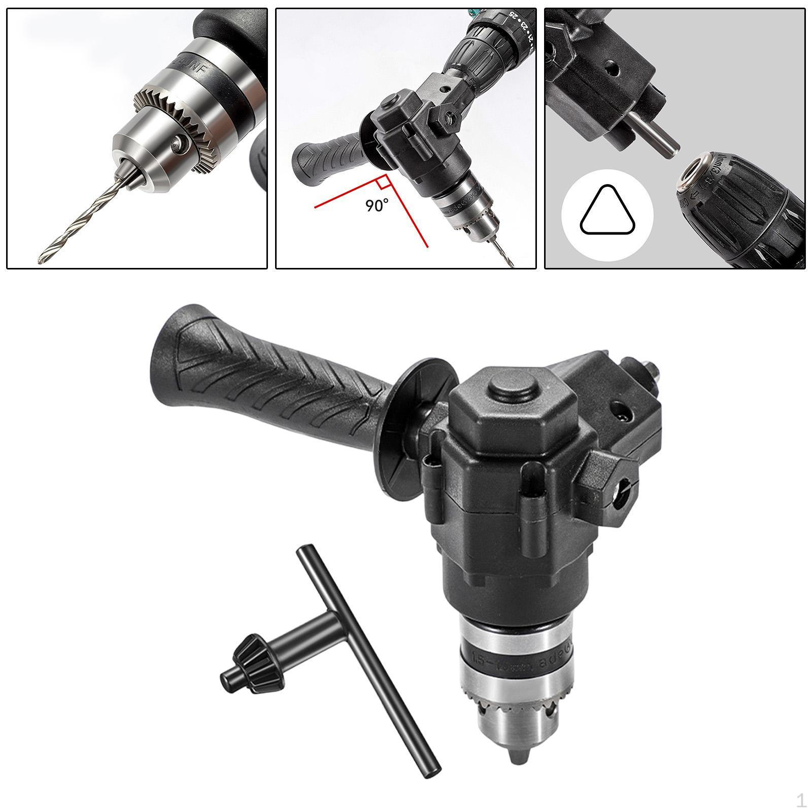 

Right Angle Drill Attachment,Angle Bend Extension with Chuck Key,Drill Adapter,90 Degree Rotation