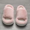 Fashion Faux Fur Keep Warm Slippers Women Winter Open Toe Thick Bottom Plush Slippers Woman Comfort Soft Non-Slip House Cotton Shoes
