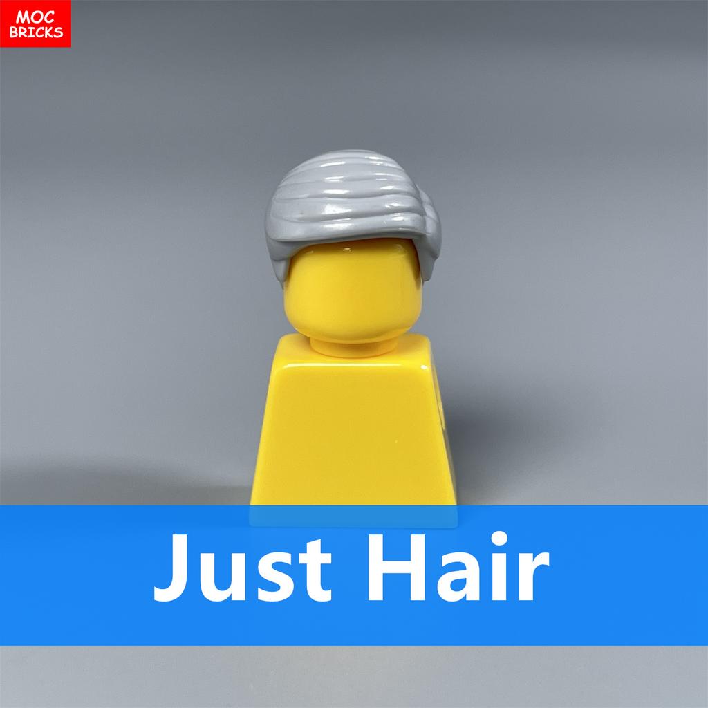 Non-Toxic 10Pcs Moc Bricks Male Hairs Side-Part 1011 4Cm Figure Body Wear Brown Black Compatible With Major Brand Building Blocks Toys