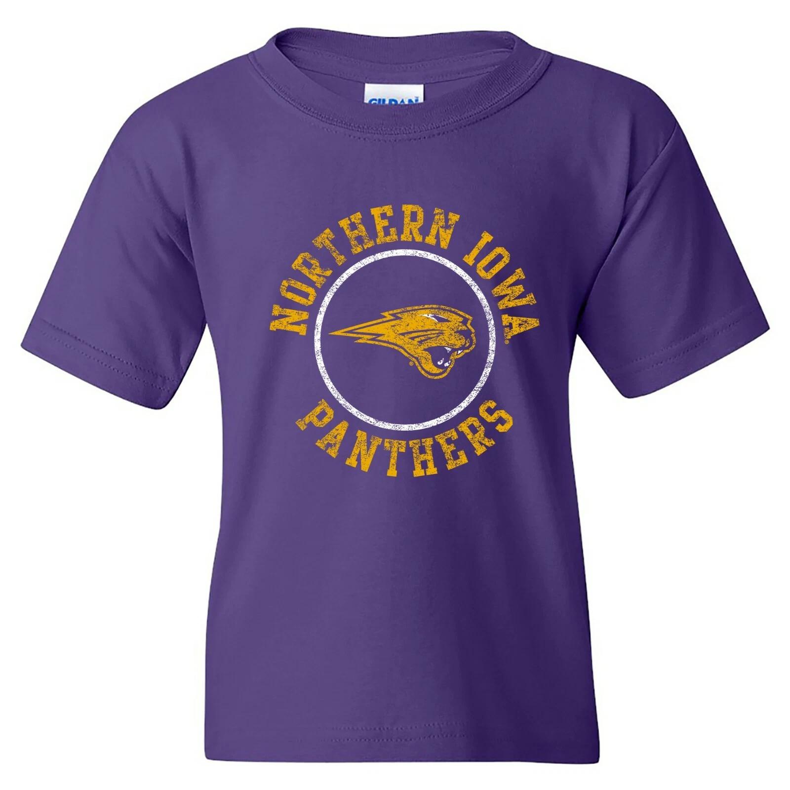 Northern Iowa Panthers Distressed Circle Logo University Youth T-Shirt - Purple M