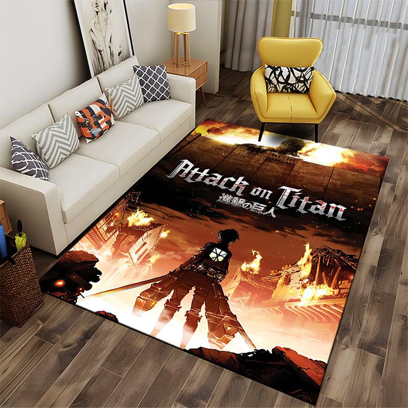 Attack on Titan Anime Carpet suitable as a non-slip mat for the living room or bedroom sofa