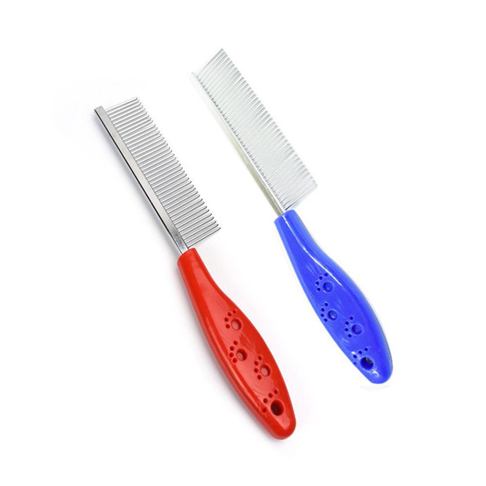 

Односторонняя расческа для собак — дизайн с отпечатком лапы, стальная игла, разглаживает шерсть и удаляет колтуны Paw Print Single-Sided Comb красный