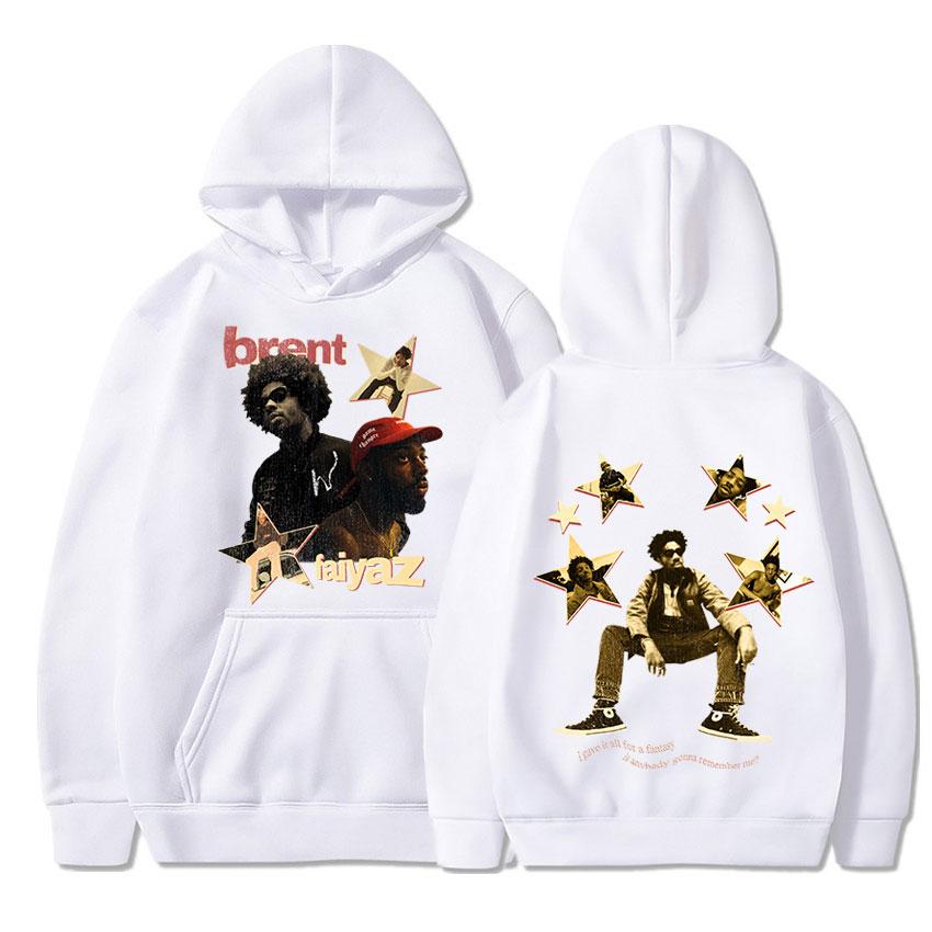 Rapper Brent Faiyaz Mikina s kapucí Hudební album Tisk Mikina s dlouhým rukávem Hip Hop Vintage Streetwear Unisex Gotické Oversized Pulovry