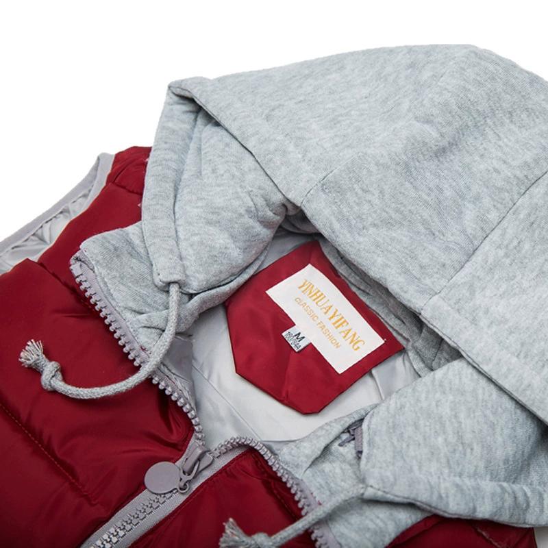 Candy-colored Down Cotton Vest Fashion Plus Size Women's Hooded Cotton Vest