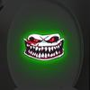 Glow-In-The-Dark Toilet Sticker Green Light Grumpy Face Style Decor Bathroom Toilet Lid Wall Sticker Self-adhesive Removable PVC