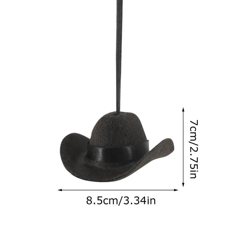 Cute Cowboy Hat Car Ornament – Fabric Pendant Decor for Women & Men, Fun Road Trip Automotive Interior Accessory
