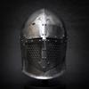 Sugarloaf Helmet with Stand 14th Century Crusader Knight Armor Medieval Visored Helmet with Steel Cross LARP SCA Reenactment Gift