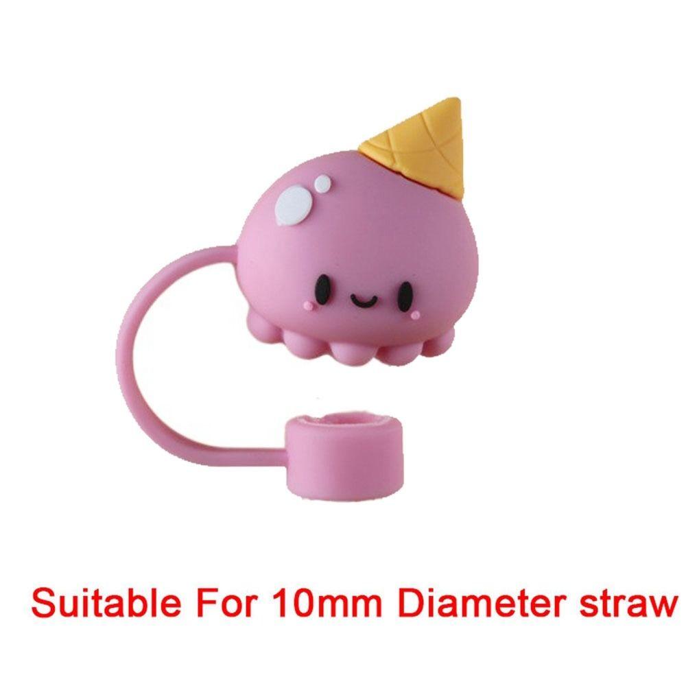 Reusable Silicone Straw Plug Dust-proof Straw Tips Cover Creative Drinking Dust Cap  Water Glass