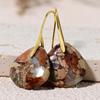 Shoushan Blue Emperor Stone Water Drop Earrings - High-End Natural Stone Dangles for Women