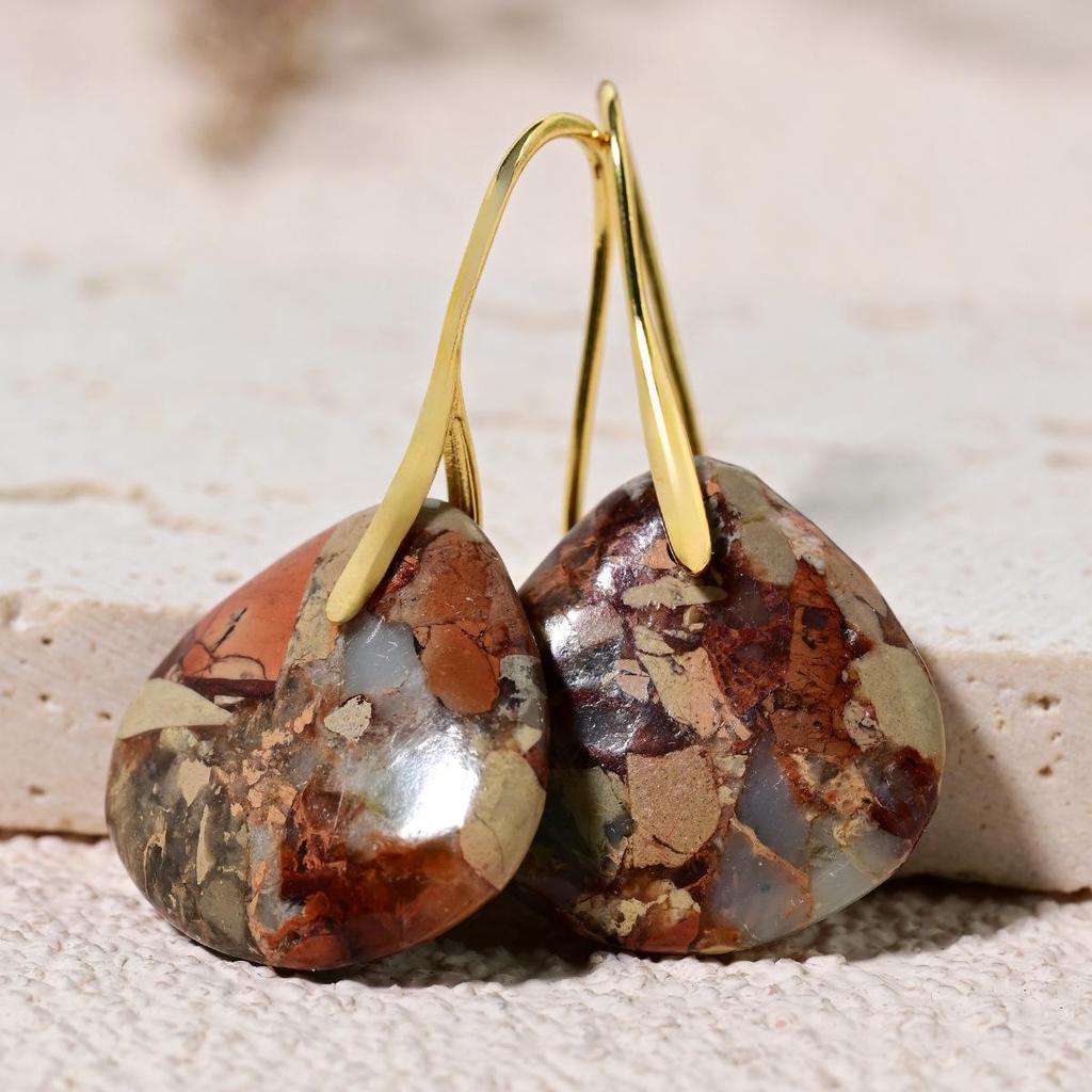 Shoushan Blue Emperor Stone Water Drop Earrings - High-End Natural Stone Dangles for Women