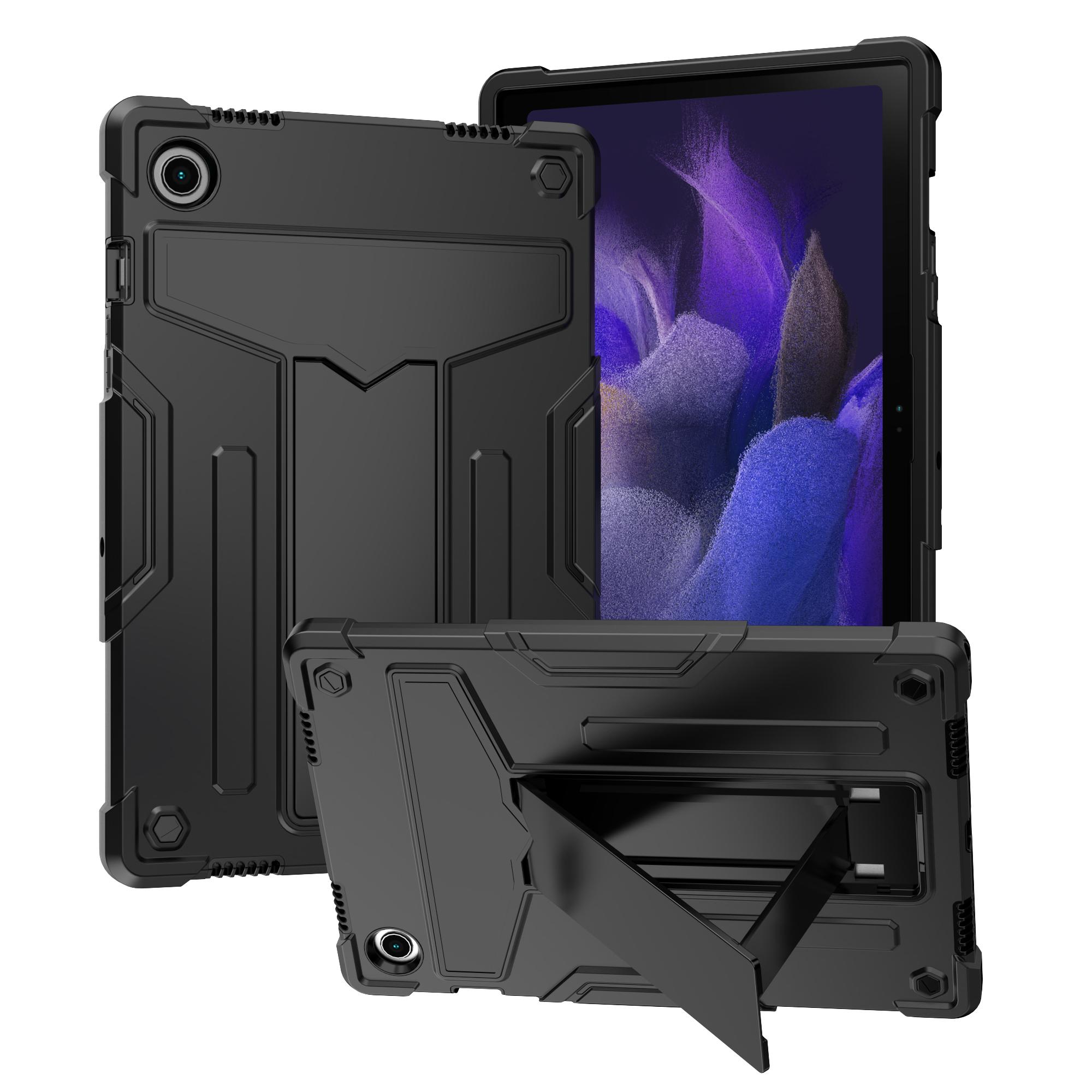 Étui pour tablette Samsung Tab A8 10,5 pouces (SM-X200/X205), Support en forme de T intégré, Design bicolore, Protection intégrale Galaxy Tab A8 noir