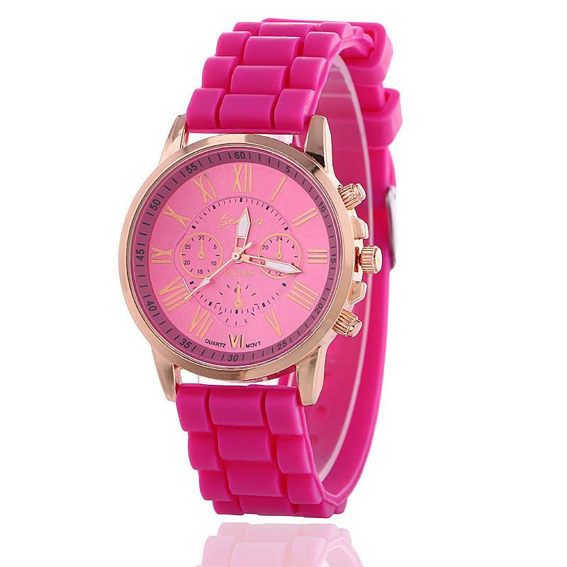 Silicone Case Ladies Quartz Watch With World Time Function For Fashion Students