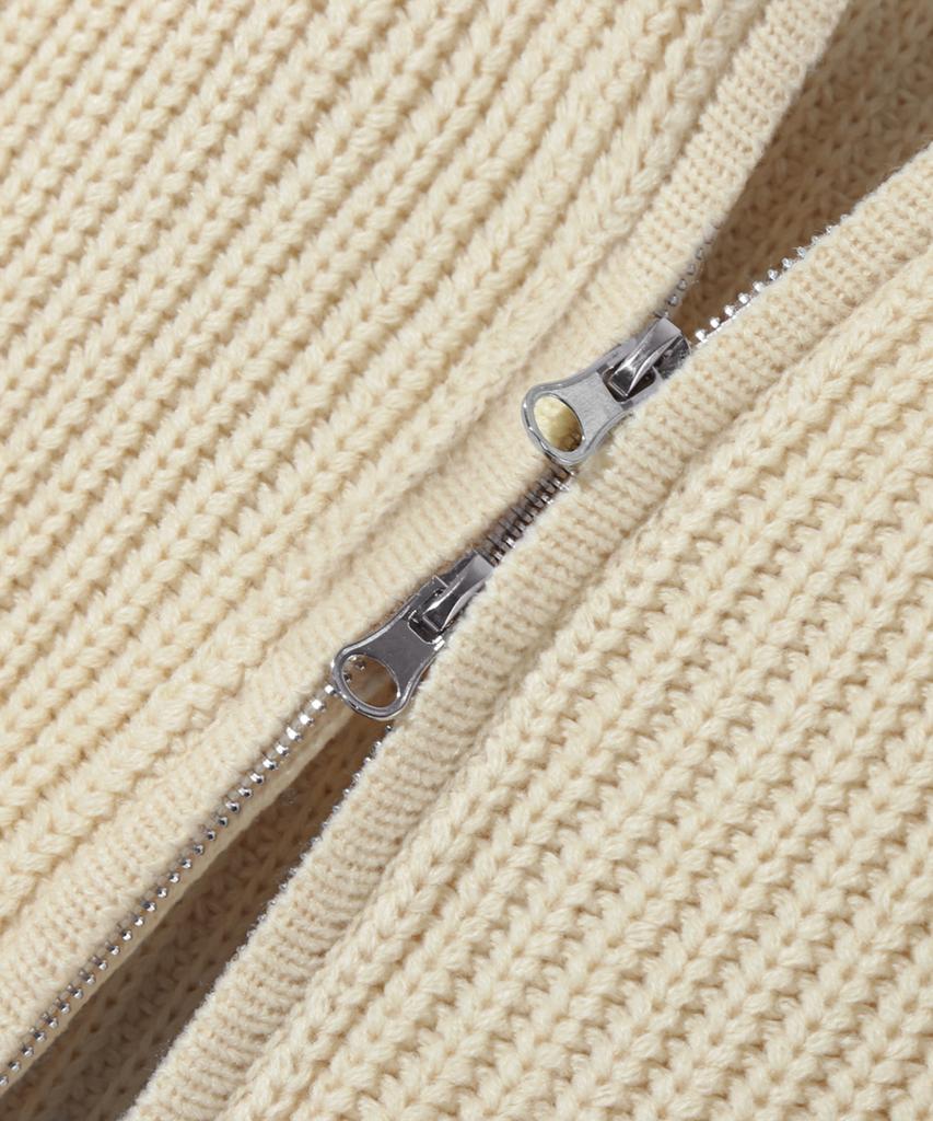 Maglia Tricot TRILLION con Zip e Spazzola Lavabile (Avorio)