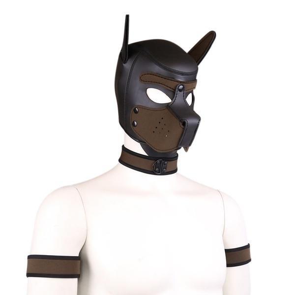 New Dog Rubber Mask Set Club Wear Cosplay Hood 4Pcs/set