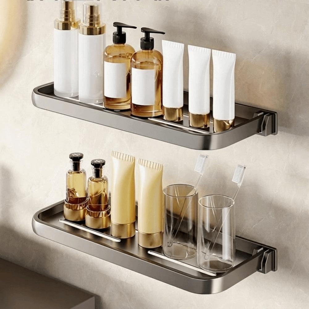 Space Saving Storage Shelf Thickened Wall Storage Rack Bathroom Folding Rack RV Storage