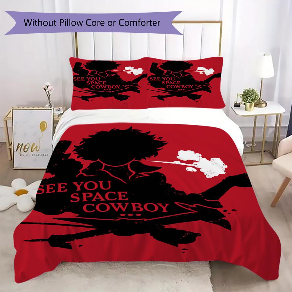 Cowboy Bebop Pattern Bedding,Quilt Set Quilt Cover Pillowcase Home Birthday Gift (1*duvet cover+2*pillowcase,without core)SSJT0917313