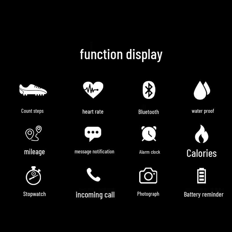 Men's Waterproof Bluetooth Smart Sports Watch with Heart Rate Monitor and Remote Control Camera.
