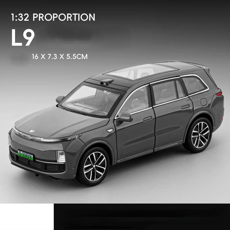1:32 führende Ideal L9 SUV Legierung Neue Energie Auto Fahrzeugmodell Diecast Metallfahrzeuge Modell Ton und Licht Kinderspielzeug Geschenk A932